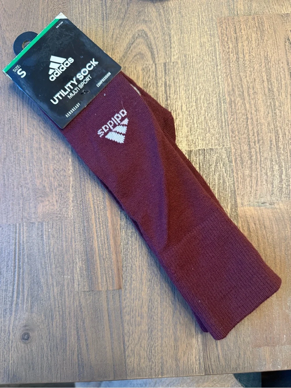 Adidas Utility Sock Multi Sport Compression Maroon AEROREADY Crew NWT S